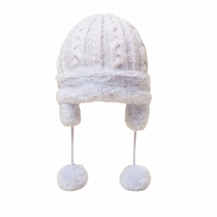 Baby Cable Knit Pom Pom Hat – Cream