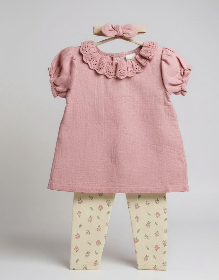 Floral Muslin Leggings Set