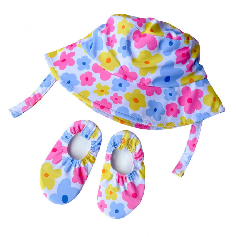 “Flowers” Sun Hat & Non-Slip Shoes Set