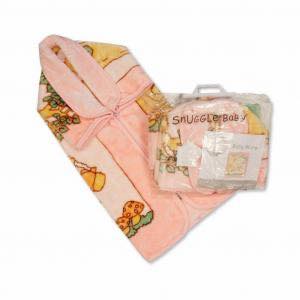 Pink Hooded Bear Fleece Wrap