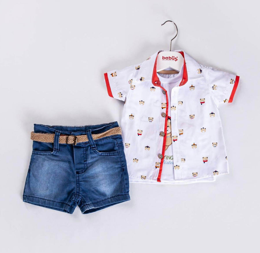 Baby Boys 3-Piece Teddy Outfit Set