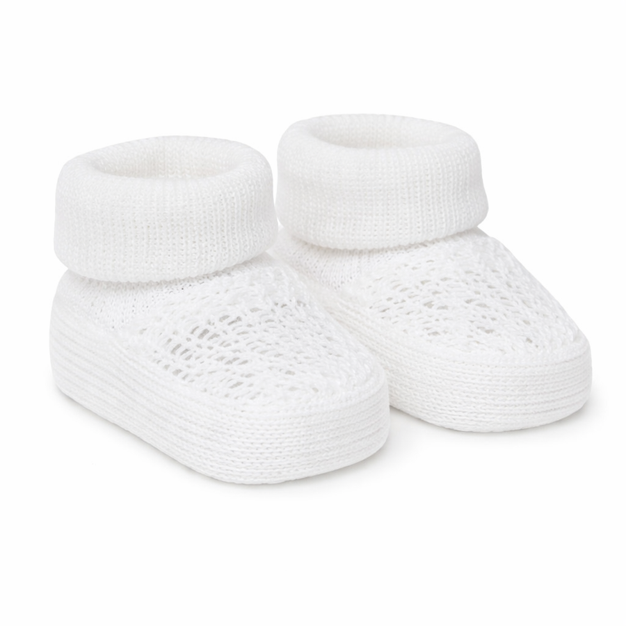 Baby Knitted Booties – White