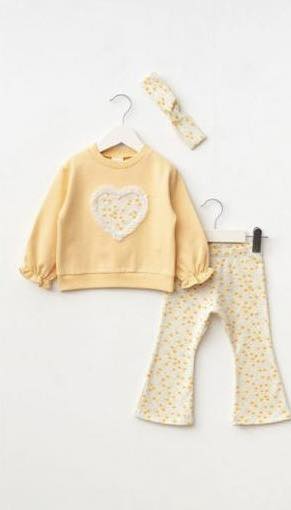Yellow Heart Two-Piece Set